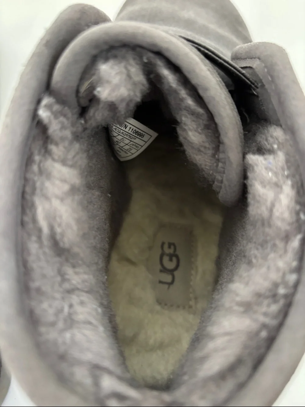 Ugg Neumel Flex Pull On‎ Boots Gray Suede Plush Sherling 1106995 Men's Size 7